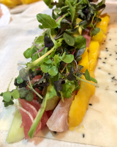 sushi and microgreens