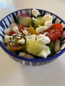 greek salad in bowl