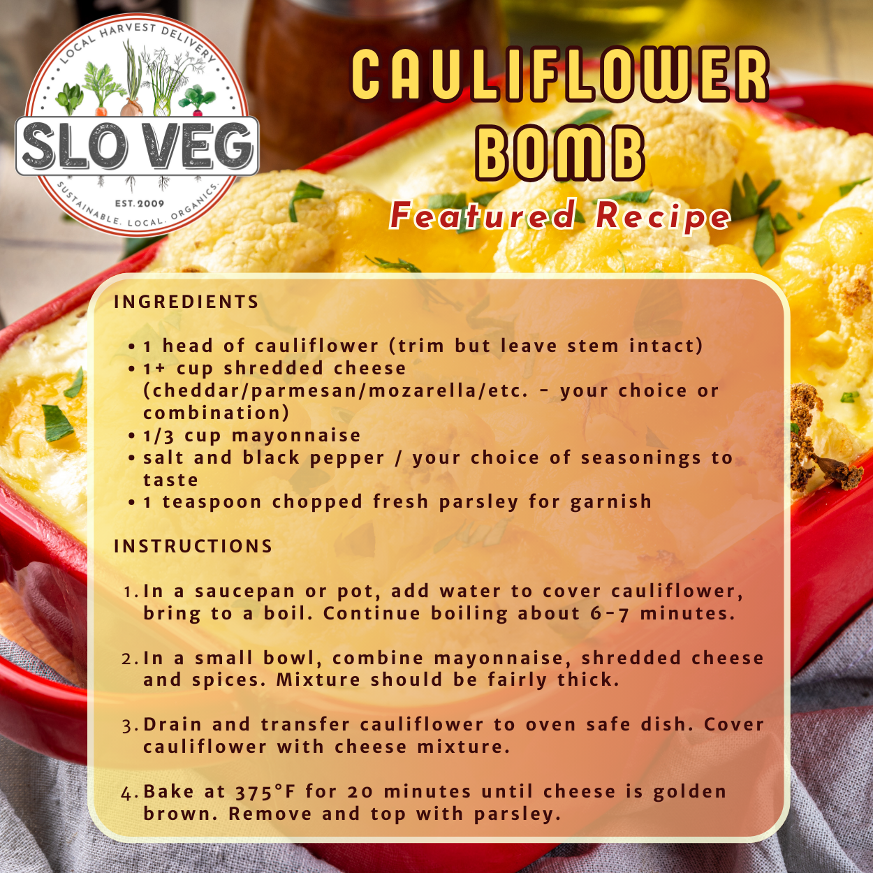 Cauliflower Bomb Recipe